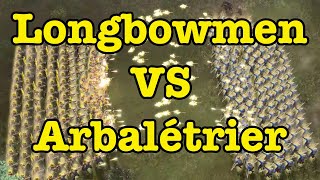 AOE4  150 English Longbowmen VS 150 French Arbalétrier [upl. by Drescher145]