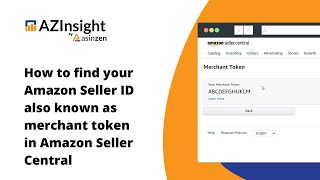 How to find your Amazon Seller ID also known as merchant token in Amazon Seller Central [upl. by Ahset]