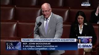 Chairman Moolenaar Floor Speech in Support of HR 8333 the Biosecure Act [upl. by Abbub]