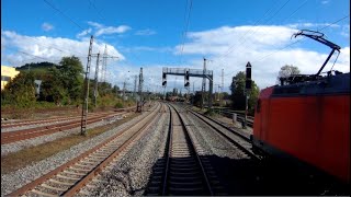 Auf dem Führerstand der Baureihe 152 von Würzburg Rbf Zell nach Nürnberg Rbf [upl. by Nylde]