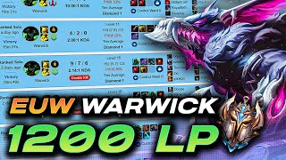 Best Warwick EUW RETIRES  Final Games Review [upl. by Ardua]