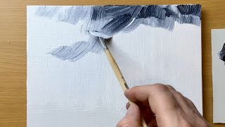 Acrylic Landscape Painting in 2 Colors [upl. by Willette]