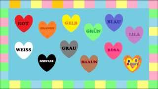 Deutsch lernen FARBEN  ein Spiel game  jeu de Kim  Learn German Colours Game [upl. by Anaibaf]