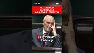 Macierewicz wyraźnie zaniepokojony Tomczyk atakował go z mównicy [upl. by Fesuoy]