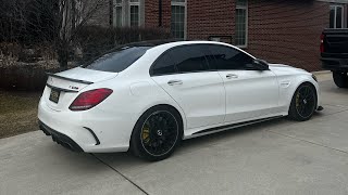 Coldest Start on my C63 AMG with CATLESS Downpipes [upl. by Keppel554]