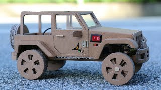 How To Make RC CarJeep Wrangler Amazing Cardboard Car DIY [upl. by Akeimat564]