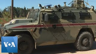 Russian Forces Seen Patrolling Near Qamishli Syria [upl. by Bern129]