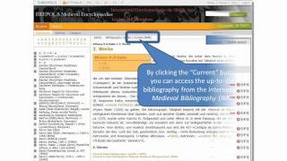 Accessing the current bibliography LexMA Lexikon des Mittelalters [upl. by Eurydice]