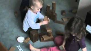 Play Preschooler and Toddler Building With Blocks [upl. by Oremo]