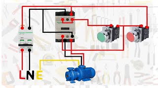 single phase motor connection with magnetic contactor wiring diagram [upl. by Avis638]