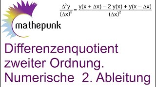 Differenzenquotient zweiter Ordnung Numerische 2 Ableitung [upl. by Rhoades]