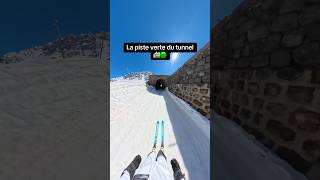 Sur la piste verte du tunnel ⛷️ ski winter mountain snow [upl. by Stew]