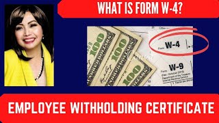 What Is W4  Employee Withholding Certificate  Payroll Deductions [upl. by Ettegroeg]