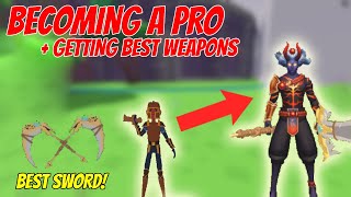 BECOMING A PRO  Getting the Best Weapons and Skin  ROBLOX GIANT SIMULATOR [upl. by Limber768]