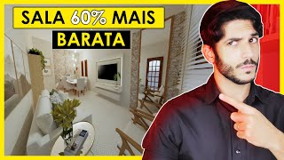 SALA DE ESTAR E SALA DE JANTAR 60 MAIS BARATAS  QUANTO CUSTOU PARA DECORAR [upl. by Agn966]