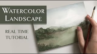 Beginner Watercolor Landscape Tutorial [upl. by Yruoc821]