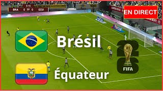 Brésil vs Equateur en direct Éliminatoires de la Coupe du monde Simulation de football Gameplay PC [upl. by Cressi]