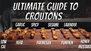 How To Make Homemade Croutons Recipe At Home 9 WAYS l ULTIMATE Guide to Croutons [upl. by Calvinna]