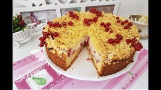 Schneller Puddingkuchen mit Johannisbeeren und Streusel i Pudingli kolay pasta tarifi [upl. by Chung]