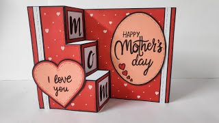 DIY Mothers Day Cards  How To Make Beautiful Handmade Card For Mothers Day  Crafteholic [upl. by Iem]