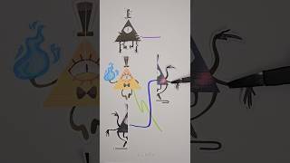 Gravity Falls Bill Cipher line matching puzzle shorts viral art [upl. by Adnema]