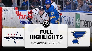 NHL Highlights  Capitals vs Blues  November 9 2024 [upl. by Boudreaux]