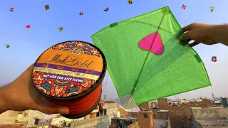 Original Monofill Gold Manjha Review  Kite Cutting On Rooftop [upl. by Godard]