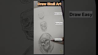 Draw skull 3 Stepdrawing pencilart artoftheday skull music 3dart shorts AksheyVermax2k [upl. by Eimilb92]