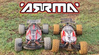 Arrma Typhon 3s Truggified Vs Arrma Typhon 6s Truggified with speed run [upl. by Suillenroc]