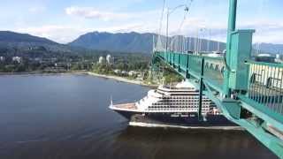 Cruise Ship under the Lions Gate Bridge Vancouver BC [upl. by Subak871]