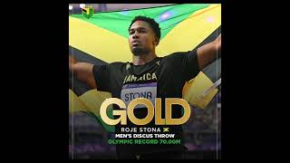 NEW OLYMPIC RECORD Roje Stona Jamaica’s First Olympic GOLD MEDAL [upl. by Rednael]