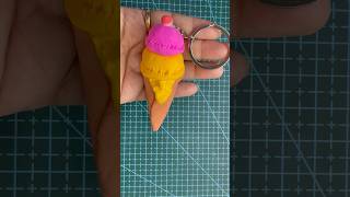 Ice cream keychain with clay shorts youtubeshorts diy clay icecream craft kidsvideo [upl. by Mckenzie]