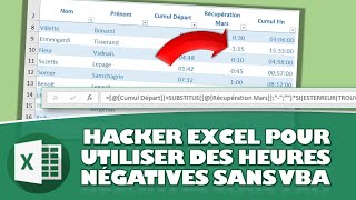 HACKER EXCEL POUR UTILISER DES HEURES NÉGATIVES SANS VBA [upl. by Innob676]