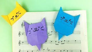 How To Make Paper Cat Bookmark  Origami Cat Bookmark  Easy Origami Tutorial [upl. by Trofmoc]