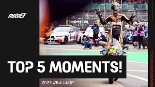 Top 5 Moto2™ Moments ✌️  2023 BritishGP 🇬🇧 [upl. by Hatnamas]