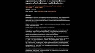 26 A prospective evaluation of succinct prednisone tapering after brain tumor irradiation in dogs [upl. by Rehpotsrhc]