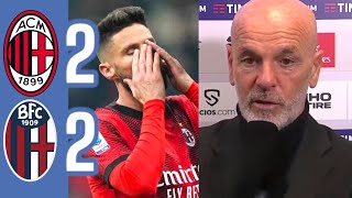 MILANBOLOGNA 22 TRADITI DAI RIGORI DI GIROUD E THEO PIOLI AVREMMO AVUTO UNALTRA CLASSIFICA [upl. by Ainslee326]