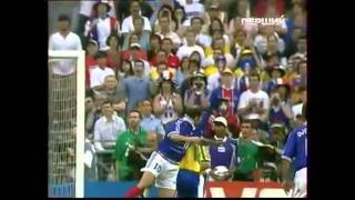 ZIDANE HEAD 2 GOALS WORLD CUP 98 [upl. by Mairhpe]