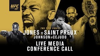 UFC 197 Jones vs Saint Preux Media Conference Call [upl. by Nica]