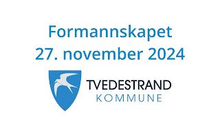 Formannskapet i Tvedestrand 27 november 2024 [upl. by Zales]