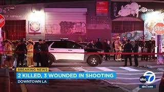 2 dead 3 others injured at New Years party in Downtown LA [upl. by Odnalo]