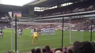 Dimitri Payet Goal freekick Vs Crystal Palace 020416 Wayne Hennessey POV [upl. by Pimbley797]