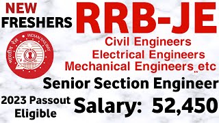 RRB SSE recruitment 2023  Freshers Salary 52450₹ RRB SSE 2023  RRB SSE Vacancy 2023  RRB SSE [upl. by Llemhar]