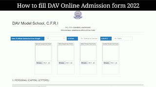 How to fill DAV ModelPublic School Online Admission form class 11 202223 Dav admission form [upl. by Brandwein]