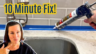 How to Replace Caulk on a Kitchen Tile Backsplash  How To Caulk Kitchen Countertop [upl. by Ozen]