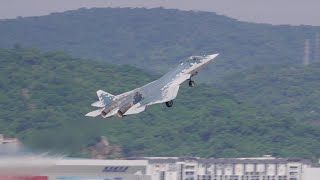 Su57 crazy flying demonstration at ZhuHai Airshow 2024 [upl. by Htiek]