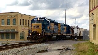 Caboose Leads A Train Across The Diamond CSX Freight WCaboose amp Geometry Train [upl. by Rehpotsirhcnhoj]