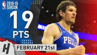 Boban Marjanovic Full Highlights 76ers vs Heat 20190221  19 Points 12 Reb [upl. by Thurmann]