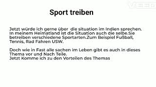 B1 Sprechen Teil 2  Sport treiben  Deutsch B1 Sprechen Teil 2 Sport treiben [upl. by Dleifniw967]