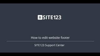 SITE123  How to edit website footer [upl. by Nisa]